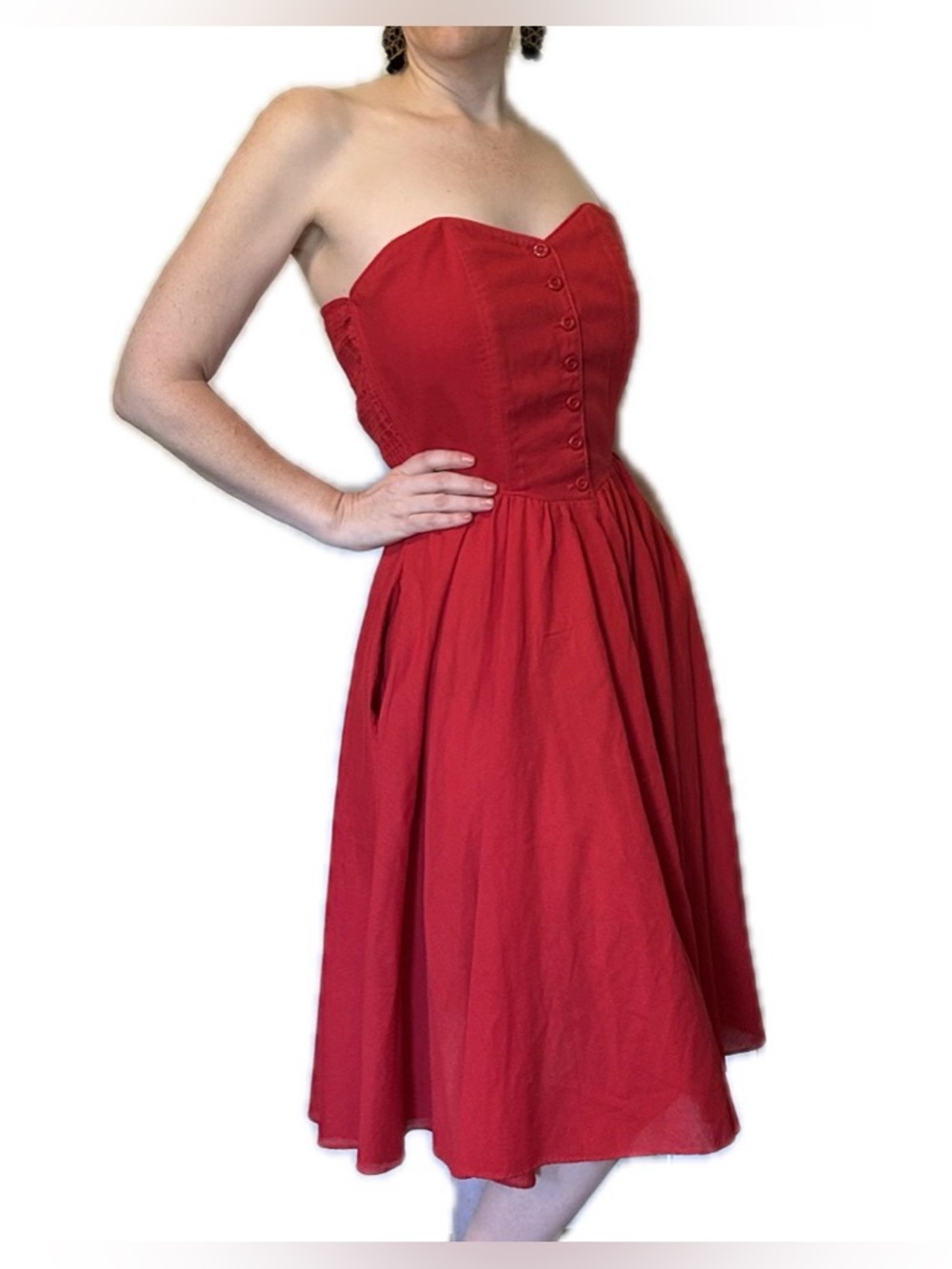 VTG Nina Piccalino Strapless Midi. Size M